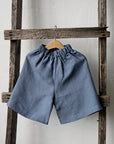 Dusty Blue Short Linen Culottes