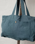 Marine Blue Classic Linen Bag