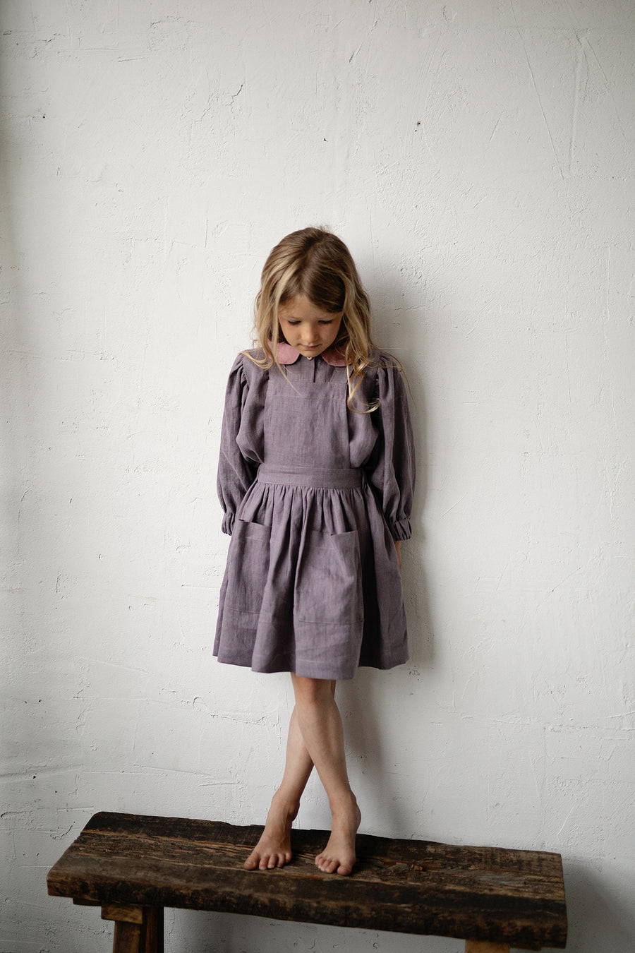 Mauve Cross Back Pinafore