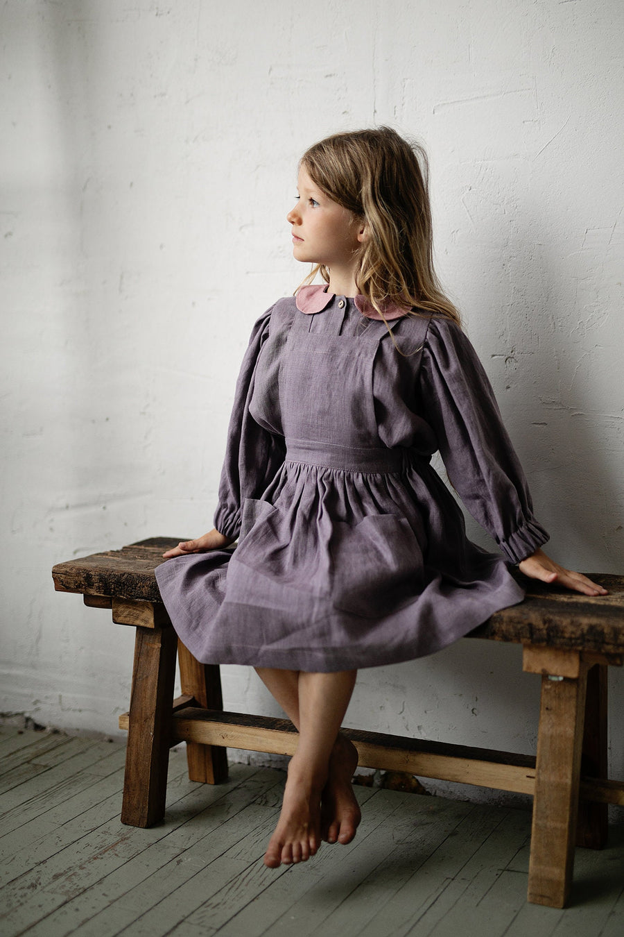 Mauve Cross Back Pinafore