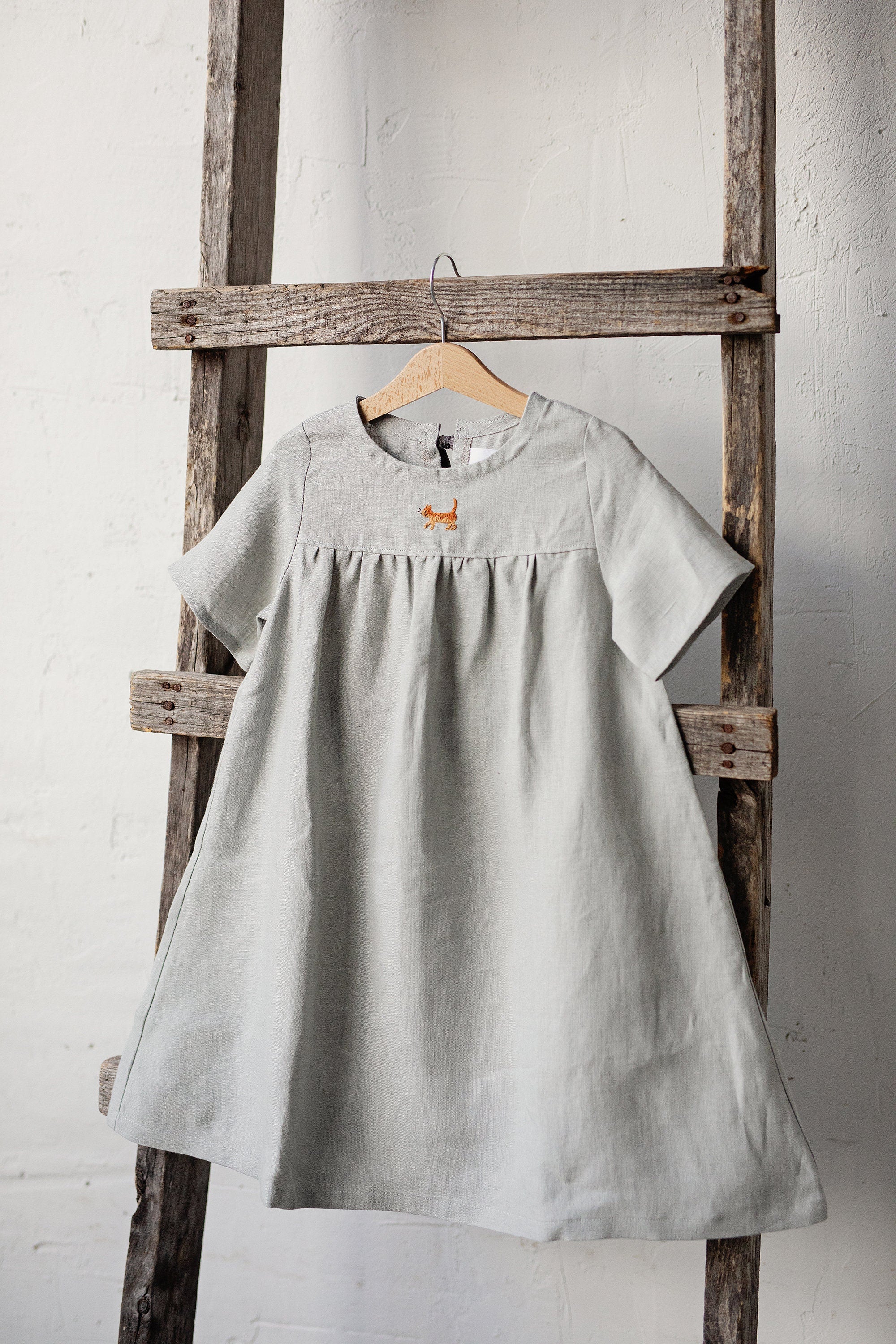 Fog Grey Summer Linen Dress