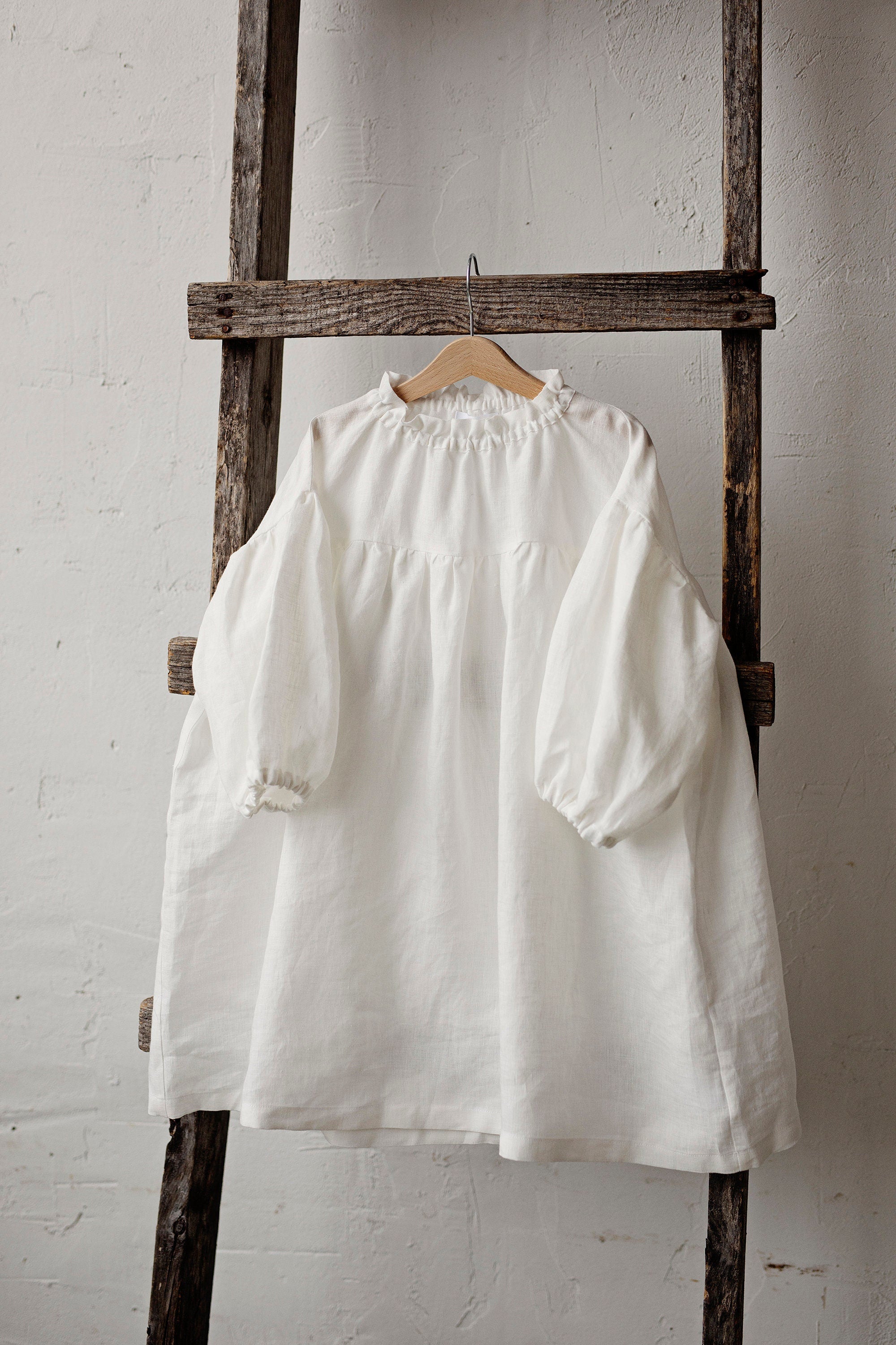 White Parachute Linen Dress