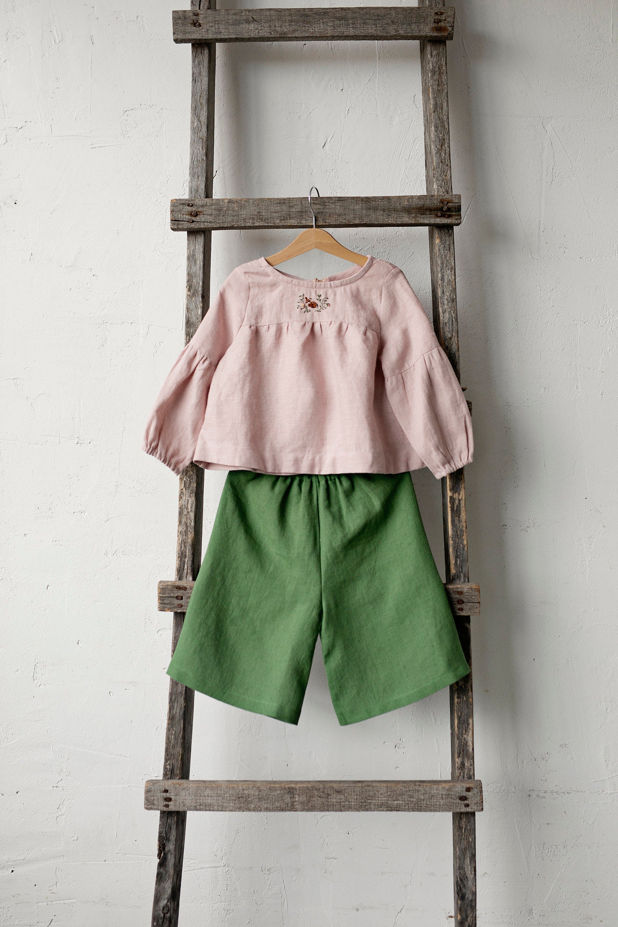 Apple Green Short Linen Culottes