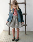 B&W Stripe Midi Linen Skirt
