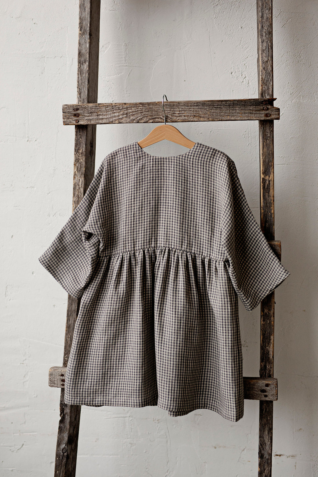 Grey Gingham Tea Dress