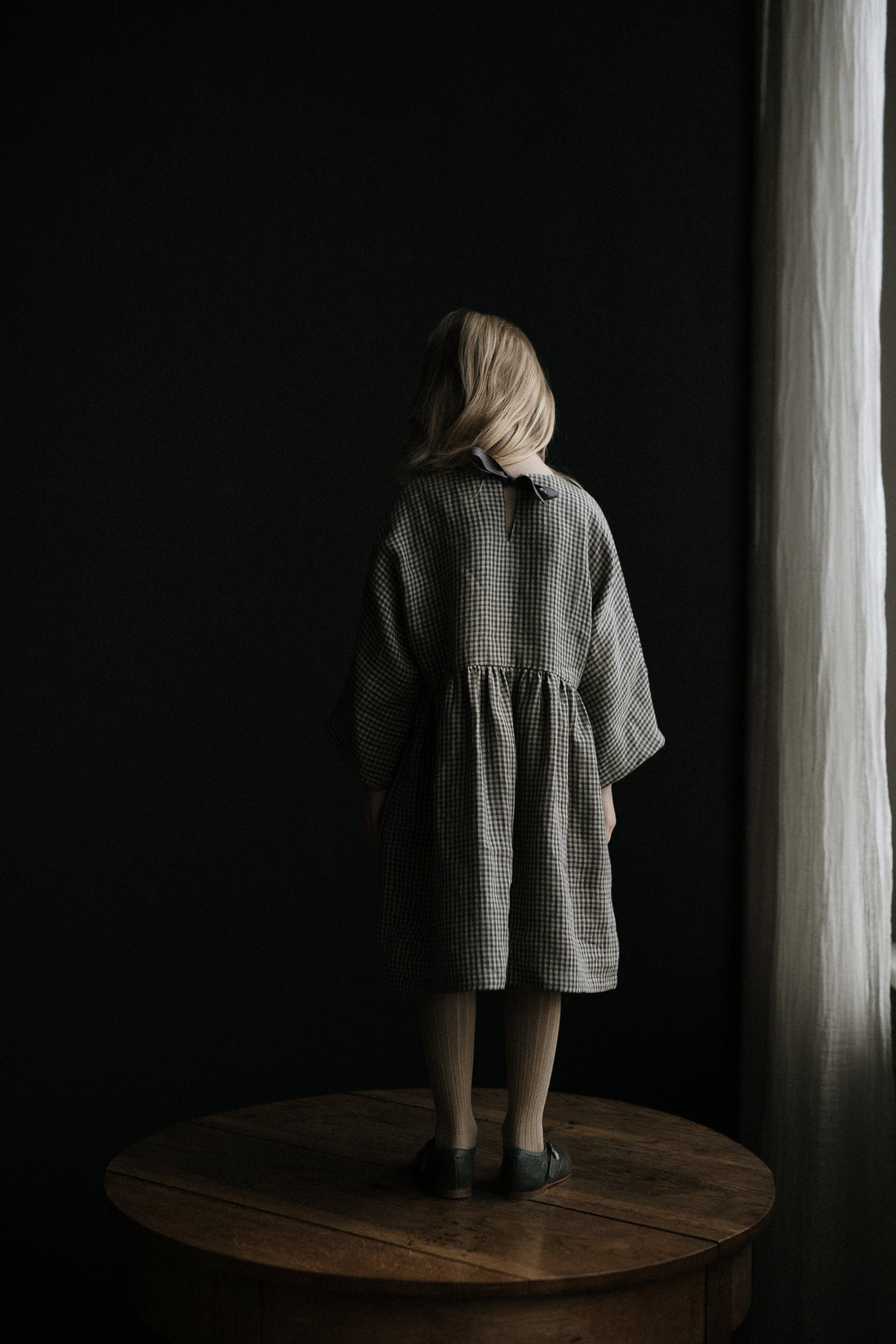 Grey Gingham Tea Dress