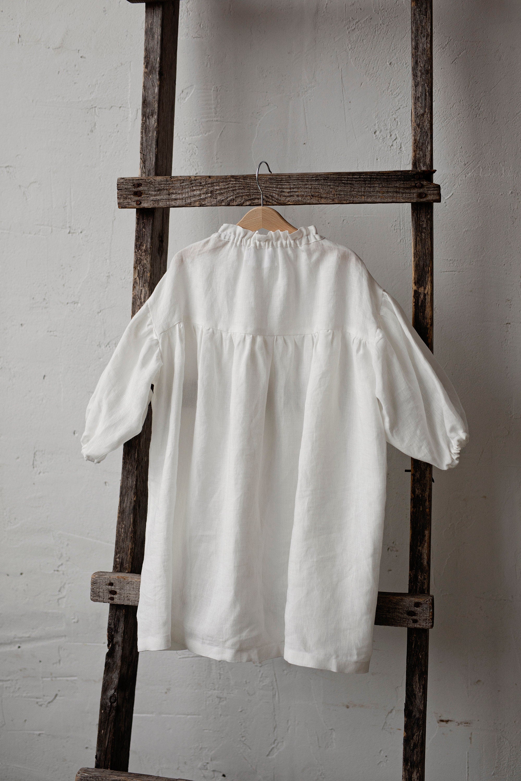 White Parachute Linen Dress