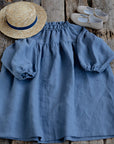 Dusty Blue Exclusive Parachute Linen Dress