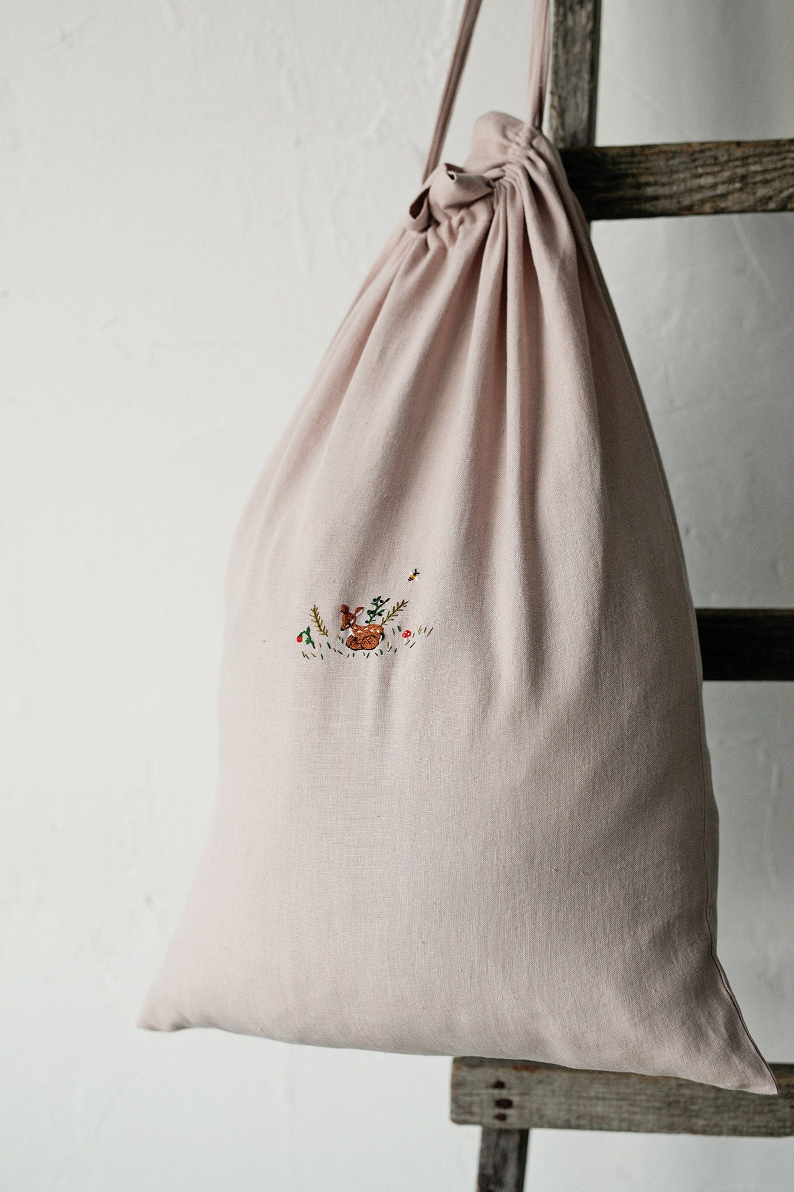 Fawn in the Meadow Pouch Linen Bag
