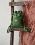 Pig and Flower Linen Backpack