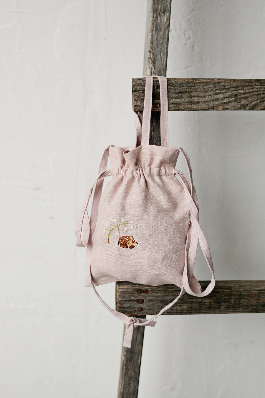 Fawn and Lily of the Valley Crossbody Bag with Handles