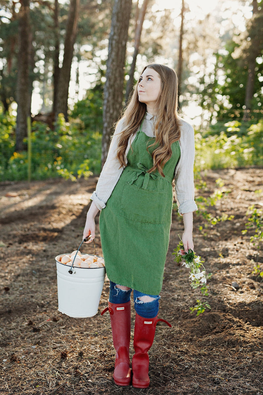 Apple Green Traditional Apron