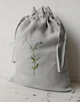 Forget Me Not Pouch Linen Bag