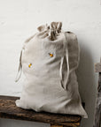 Two Bees Pouch Linen Bag