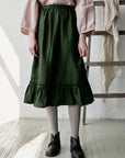 Forest Green Victorian Linen Skirt