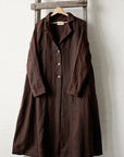 Chocolate Emma Linen Coat