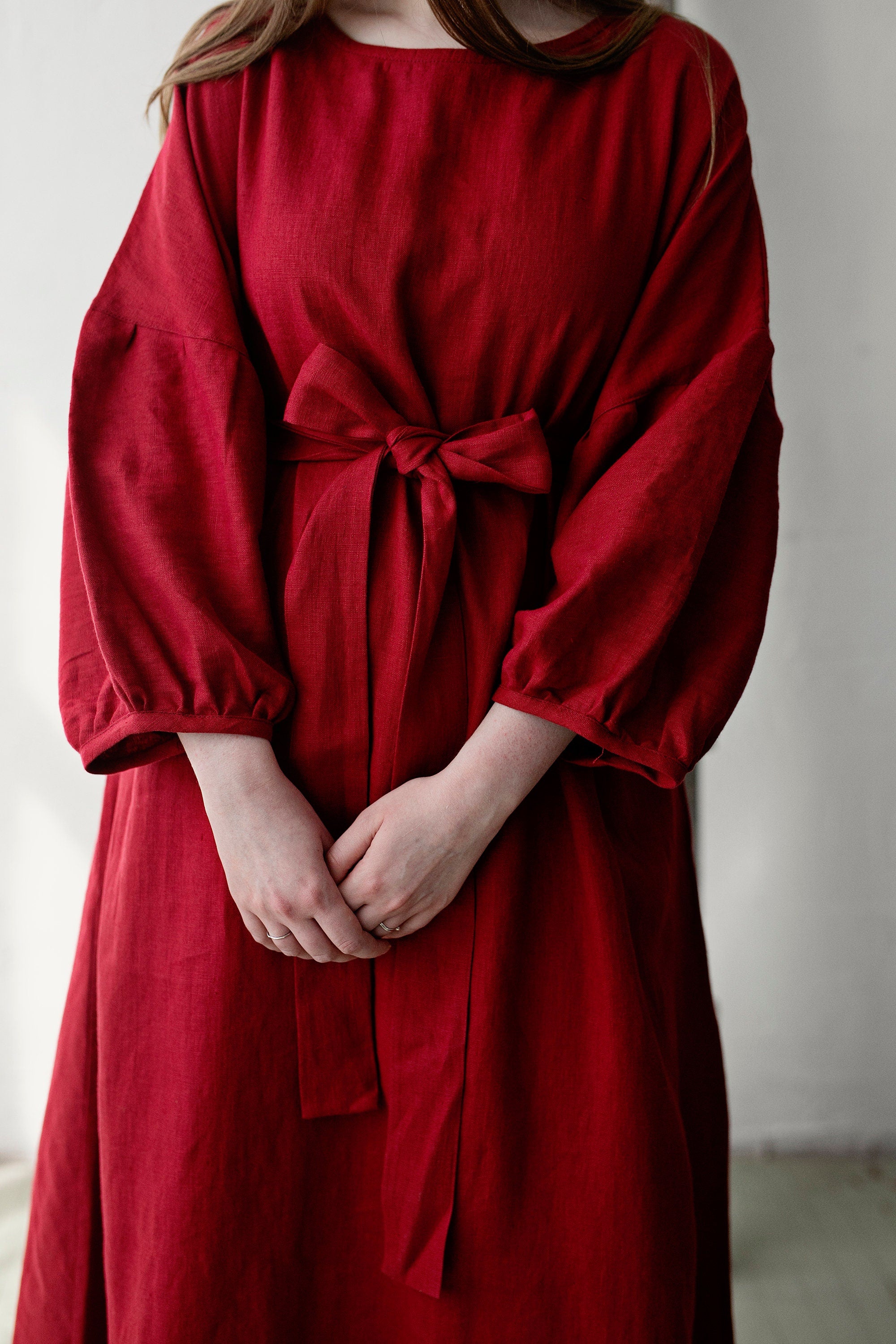Cherry Kimono Linen Dress
