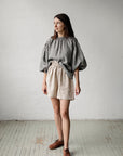 Grey Gingham Tokyo Linen Blouse