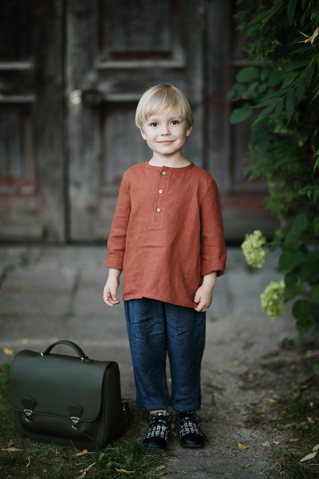 Rust Long Sleeve Button Shirt