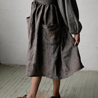 Brown Stripe Apron Skirt