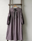 Mauve Victorian Linen Dress