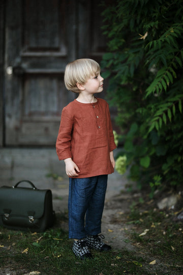 Rust Long Sleeve Button Shirt