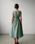 Mint Sleeveless Linen Dress