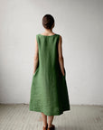 Apple Green Sleeveless Linen Dress