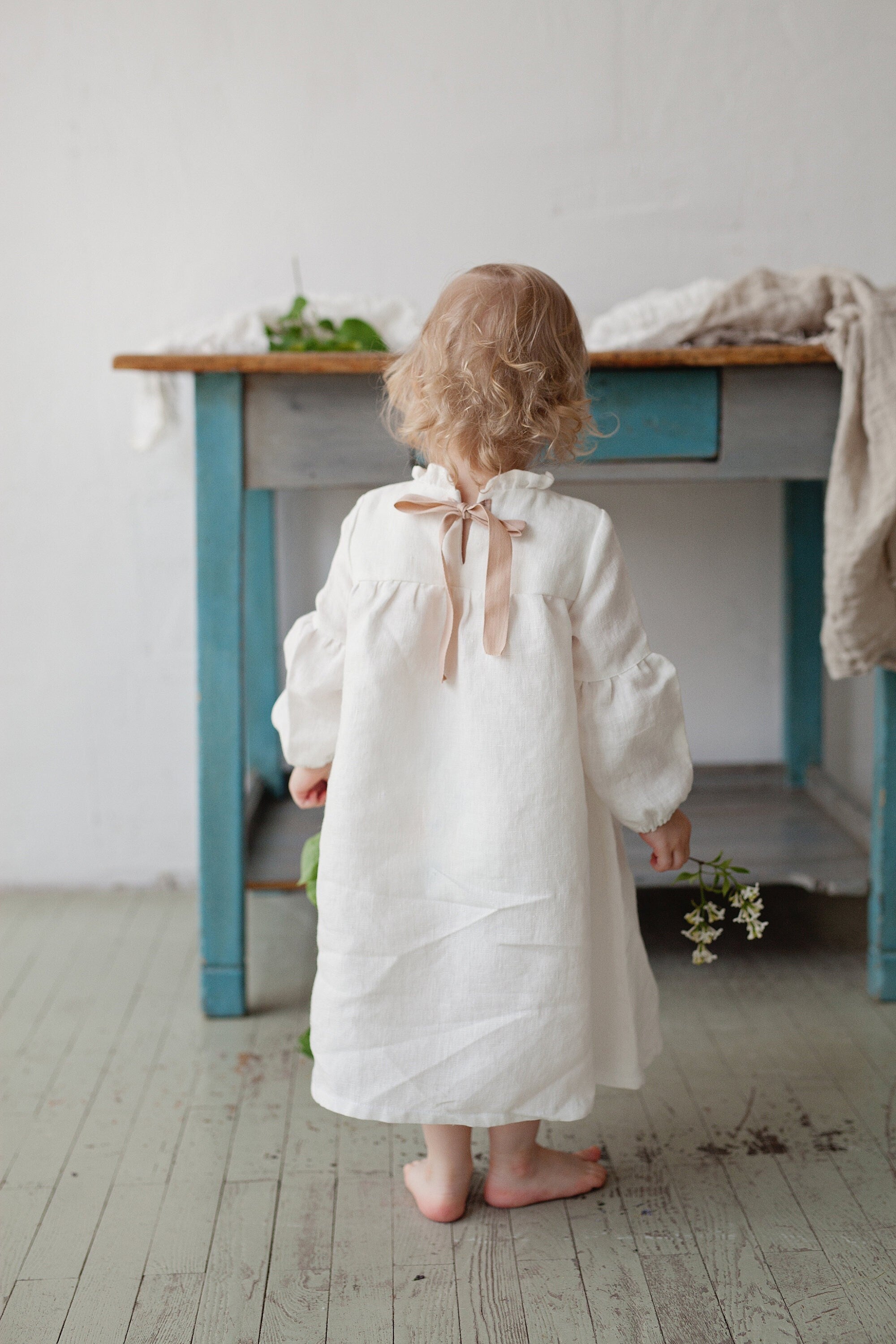 White Winter Ruffle Linen Dress allthebeautifullinen White Winter Ruffle Linen Dress allthebeautifullinen