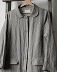 B&W Stripe Classic Linen Coat