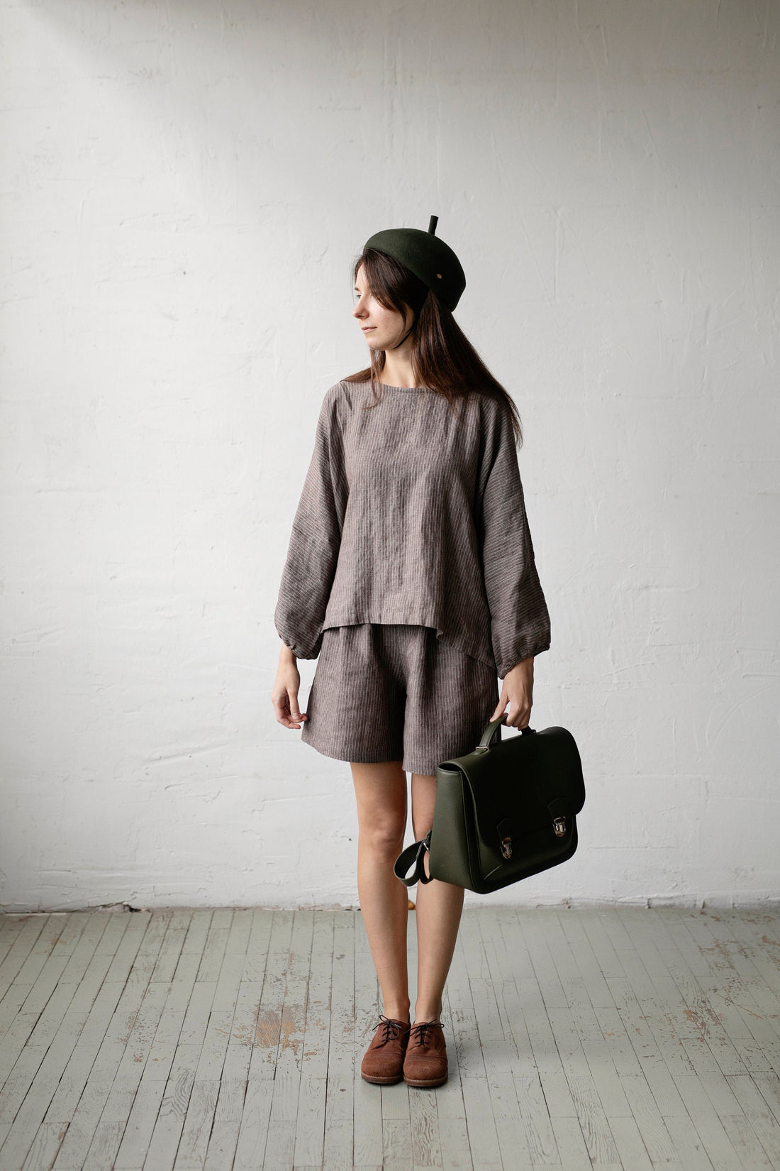Brown Stripe Fall Tunic