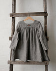 Grey Gingham Classic Linen Dress