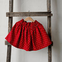 Red Polka Dot Festive Mini Skirt