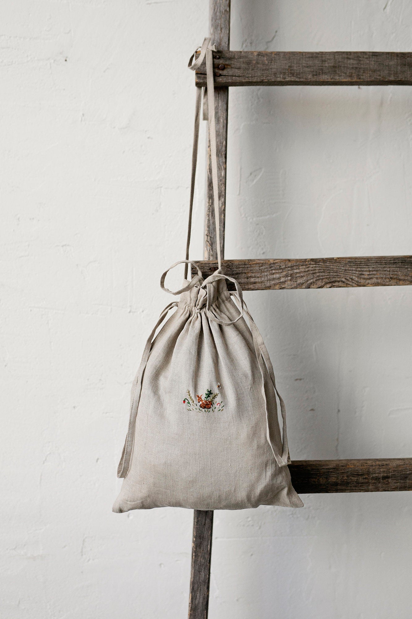 Fawn in the Meadow Crossbody Linen Bag with Handles