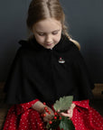 Black Little Red Riding Hood Linen Cape