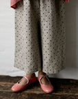 Natural Polka Dot Short Linen Culottes