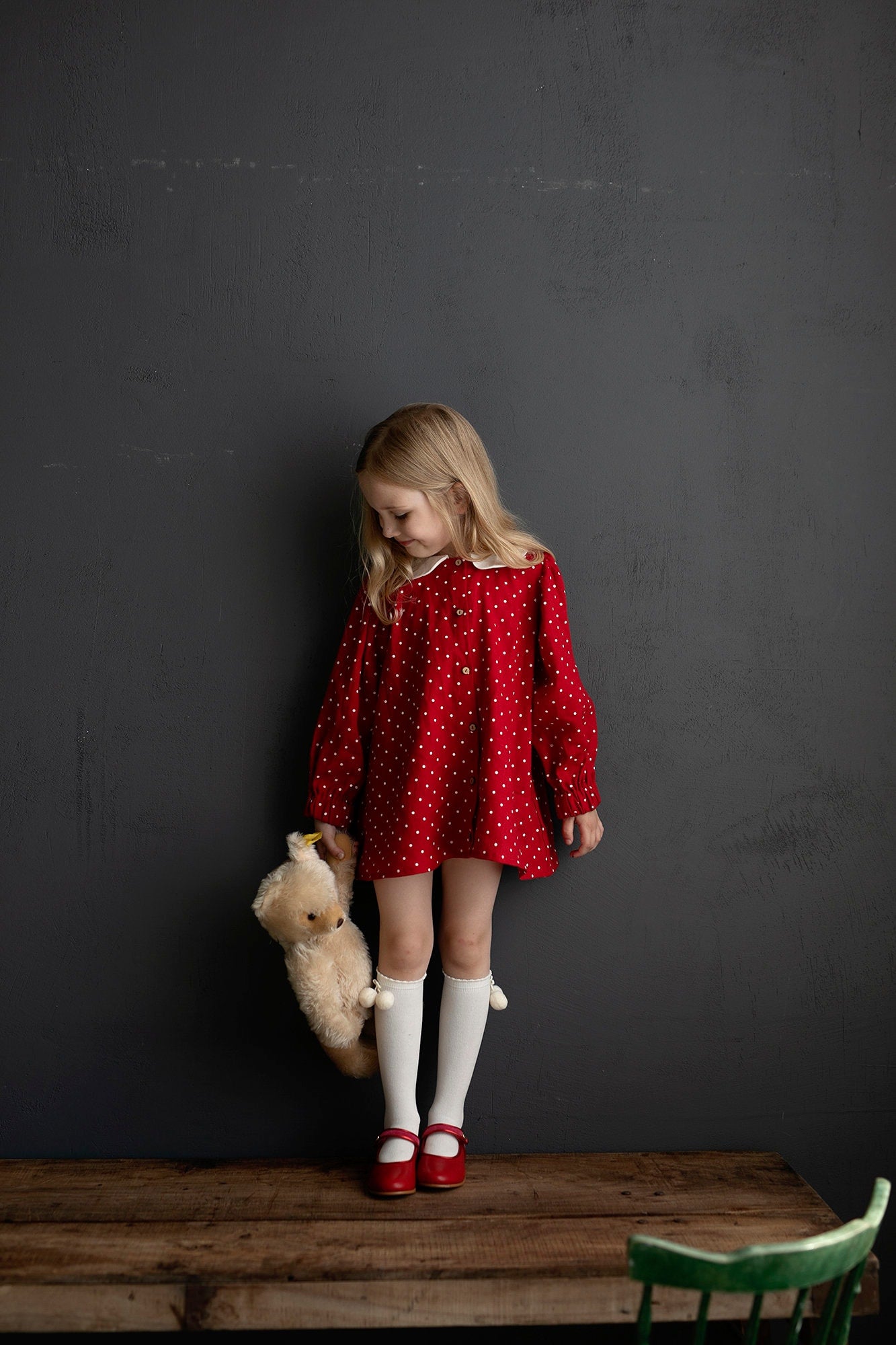 Red Polka Dot Exclusive Linen Tunic Dress