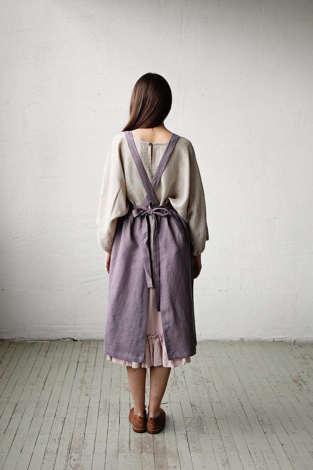 Mauve Midi Cross Back Pinafore