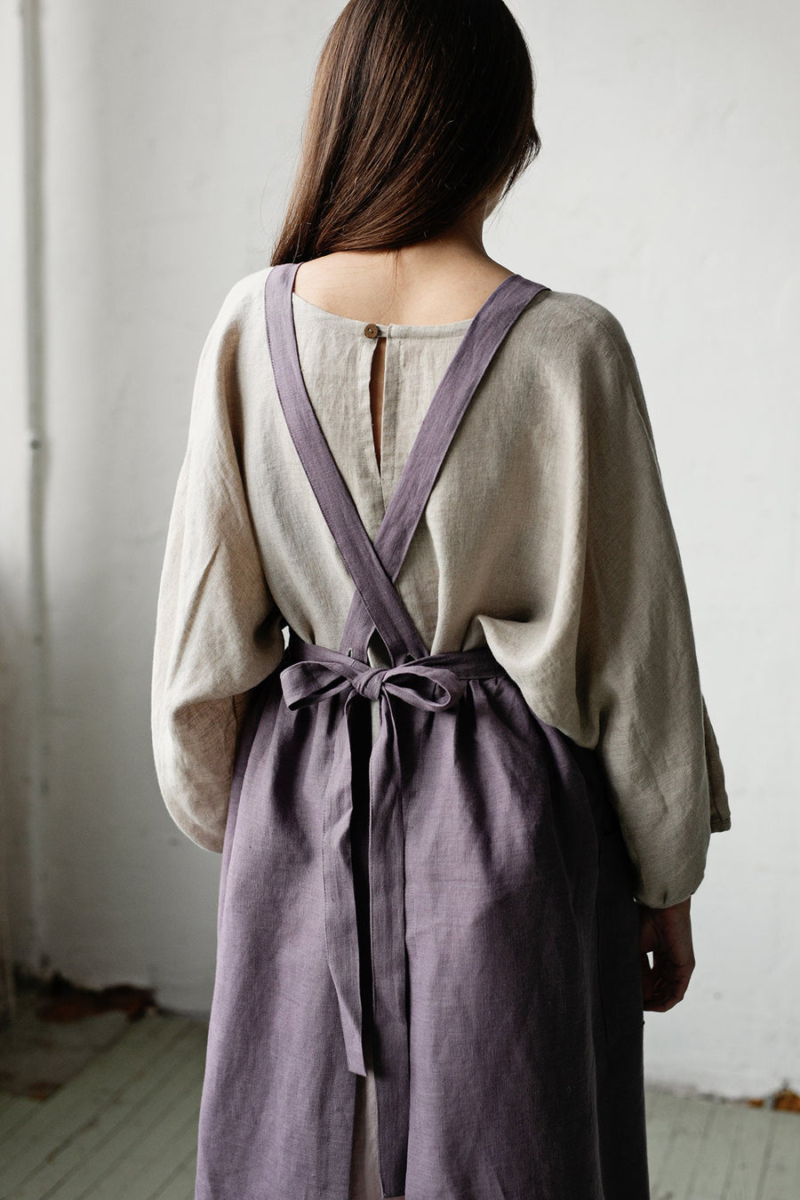 Mauve Midi Cross Back Pinafore