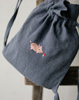 Pig & Mushroom Linen Backpack