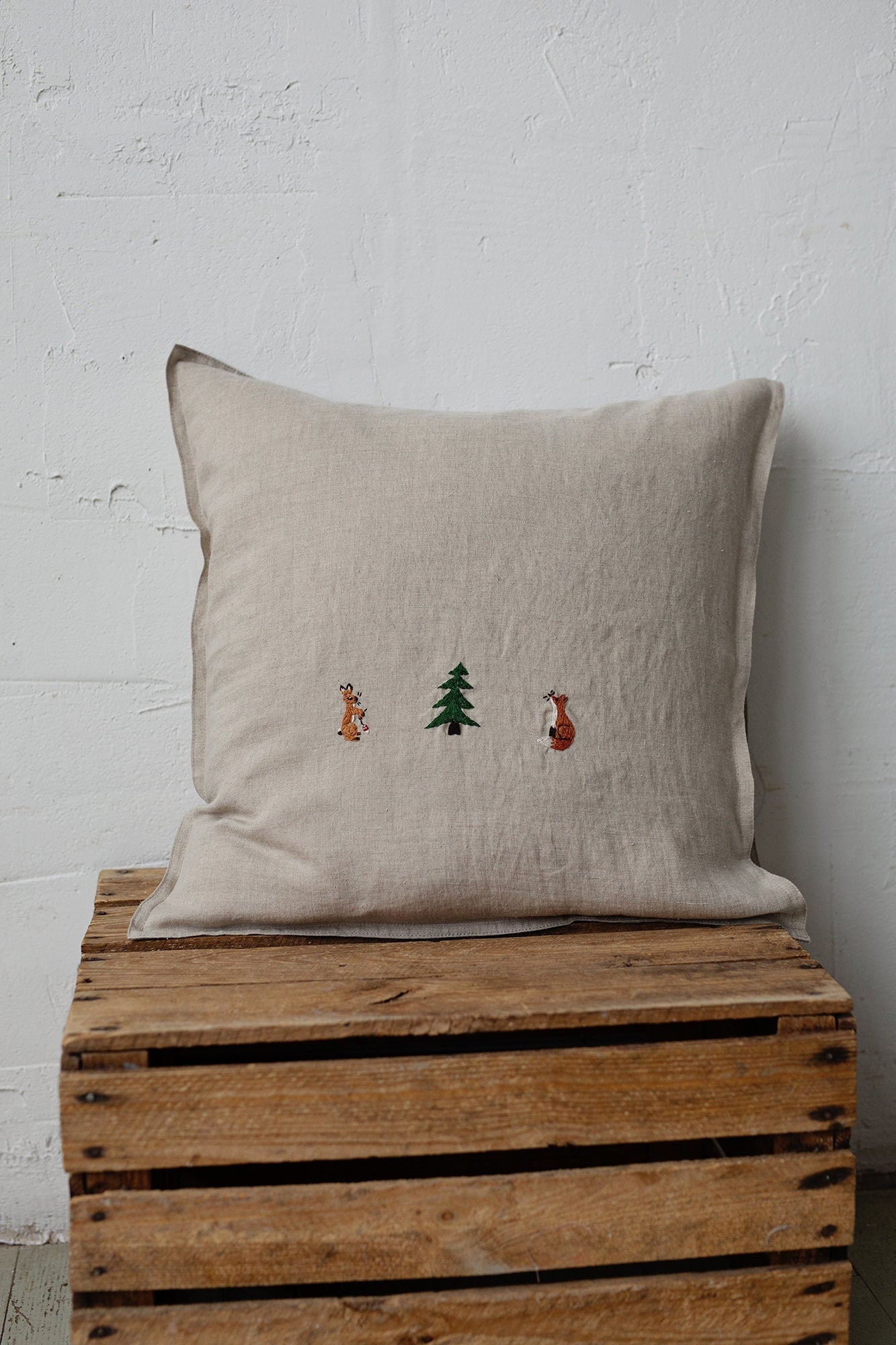 Natural Exclusive Christmas Linen Pillowcase