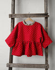 Red Polka Dot Exclusive North Linen Tunic