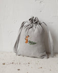 Christmas Rabbit Pouch Linen Bag