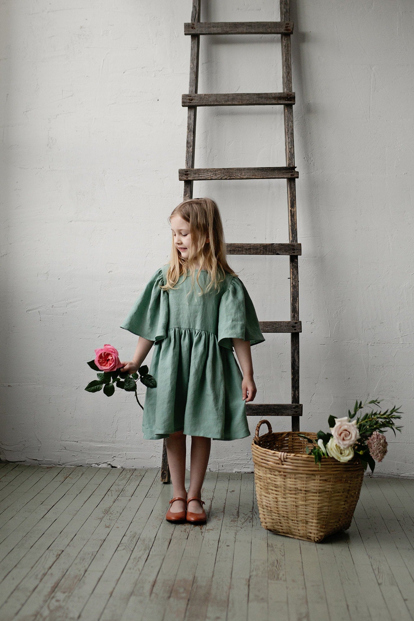 Mint Flower Linen Dress allthebeautifullinen Mint Flower Linen Dress allthebeautifullinen