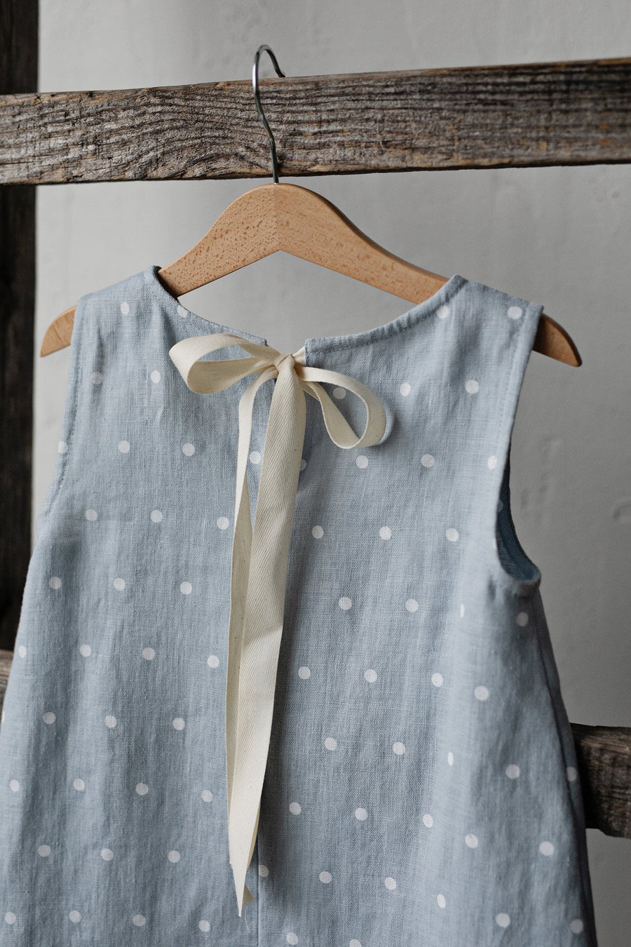 Blue Polka Dot Festive Sleeveless Dress