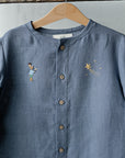 Dusty Blue Long Sleeve Classic Linen Shirt