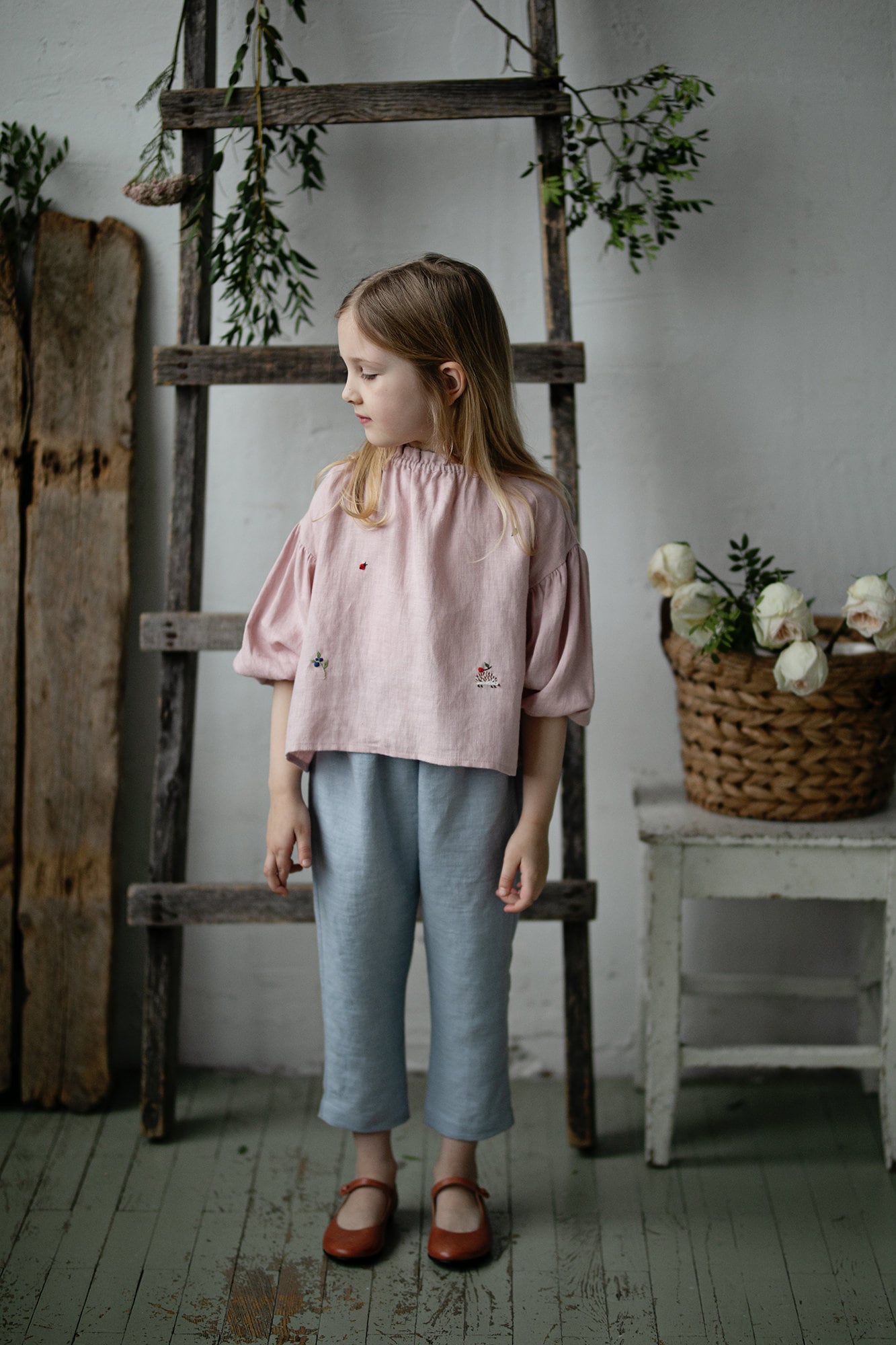 Baby Pink Exclusive Meadow Parachute Linen Tunic