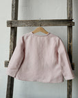 Baby Pink Long Sleeve Classic Linen Shirt