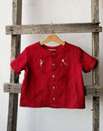 Cherry Short Sleeve Classic Linen Shirt