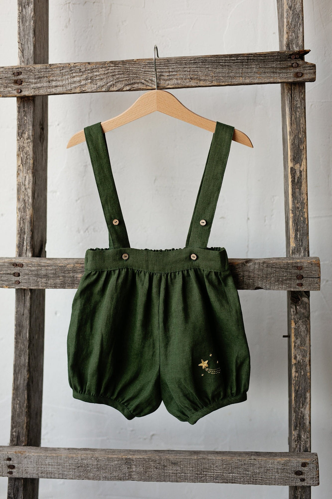 Forest Green Shorts with Suspenders